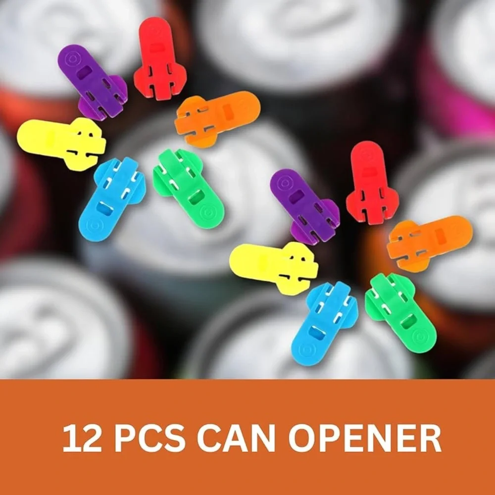Colorful Party Silicon Beer Caps Can Covers and Can Opener Bundle NIB PACK OF 36